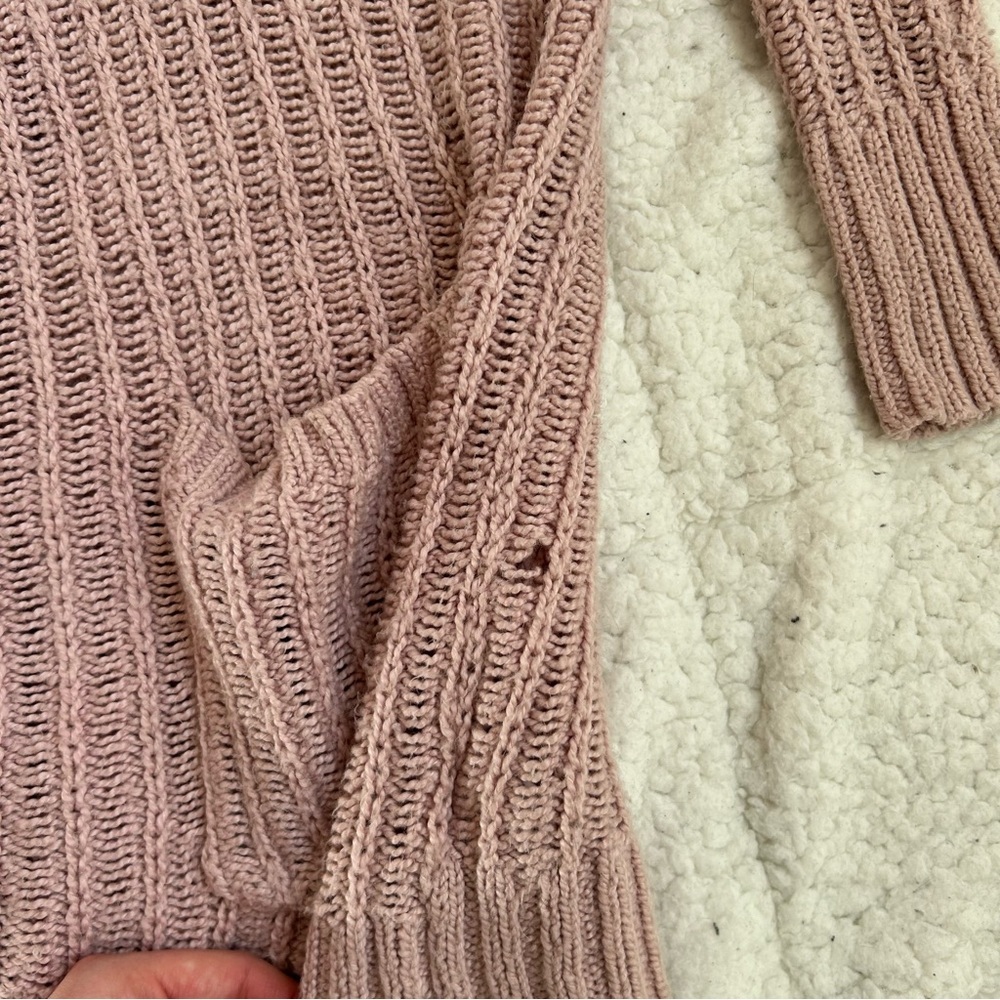 American Eagle Outfitters - Women's Pink Hooded Sweater Cardigan - Picture 5 of 9